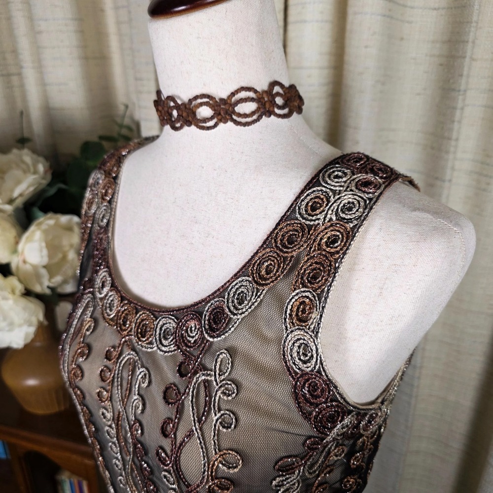 Vintage Pretty Angel Mesh Lace Boho‎ Top Grunge Fairy Y2K Size Medium Silk Blend - Picture 3 of 12